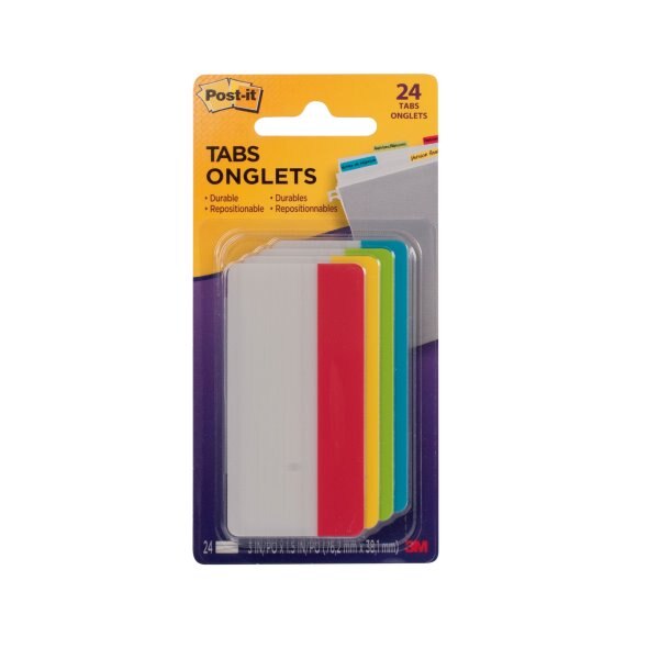 Postit® Durable Tabs, Primary Colours